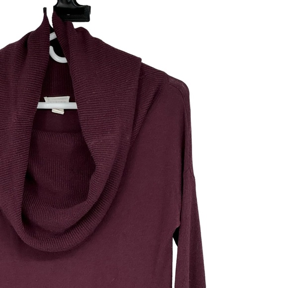 Caslon XXS Pet Maroon/Burgundy Viscose/Nylon/Polyester/Wool Cowl Neck Sweater - Picture 3 of 8